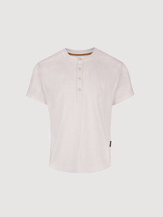Buffed Cotton Short-Sleeve Henley
