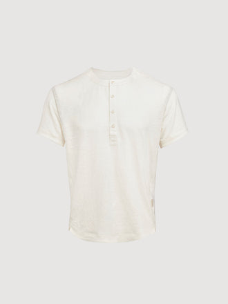 Greek Linen Short-Sleeve Henley