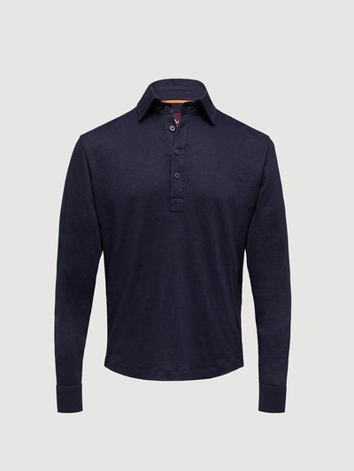 Madeira French Linen Long Sleeve Polo