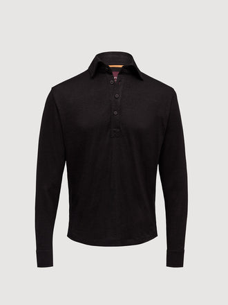 Madeira French Linen Long Sleeve Polo