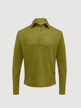 Madeira French Linen Long Sleeve Polo